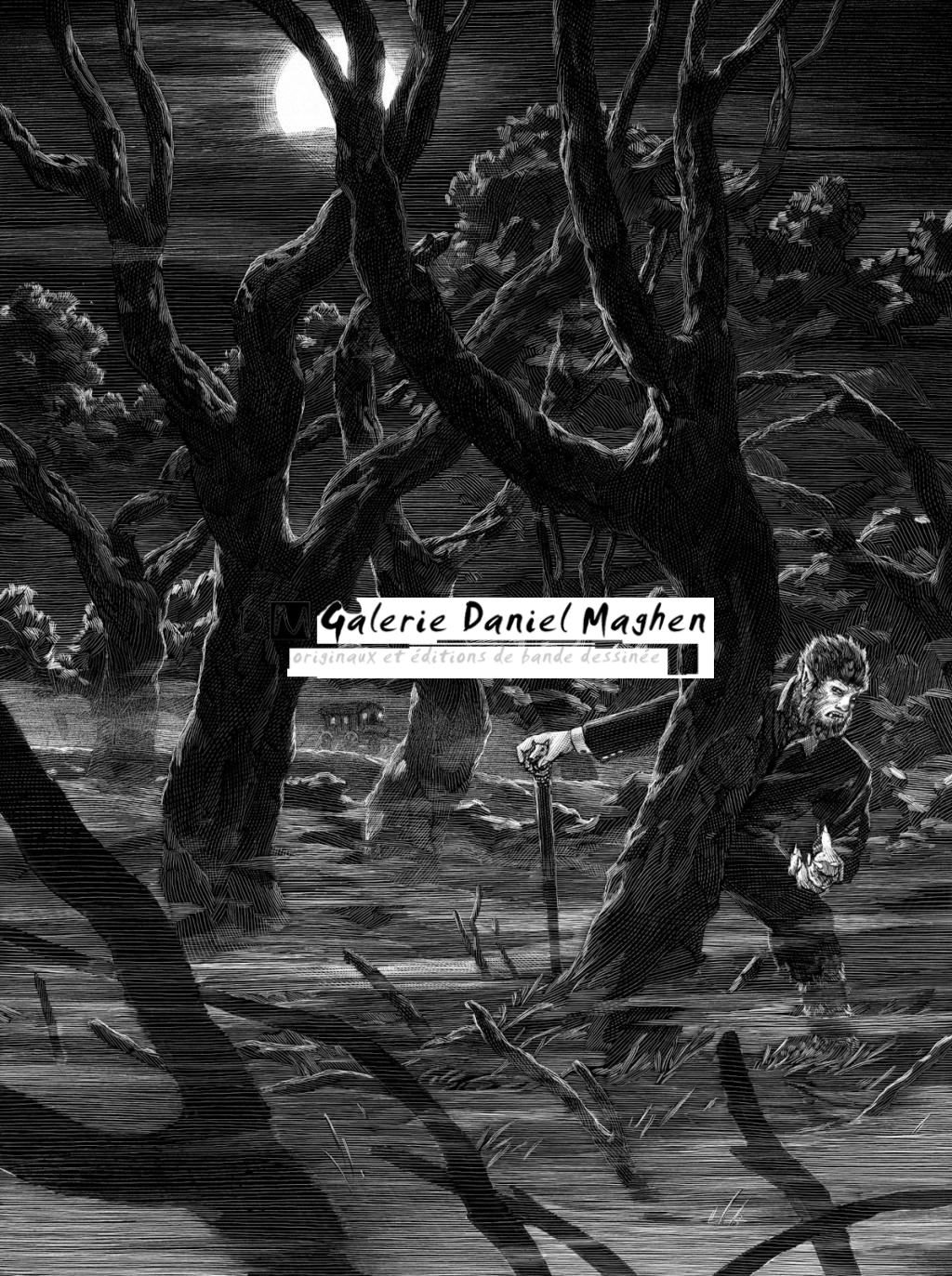 Illustration intitulée Le Loup-garou - Nicolas Delort - Carte à gratter - 3916