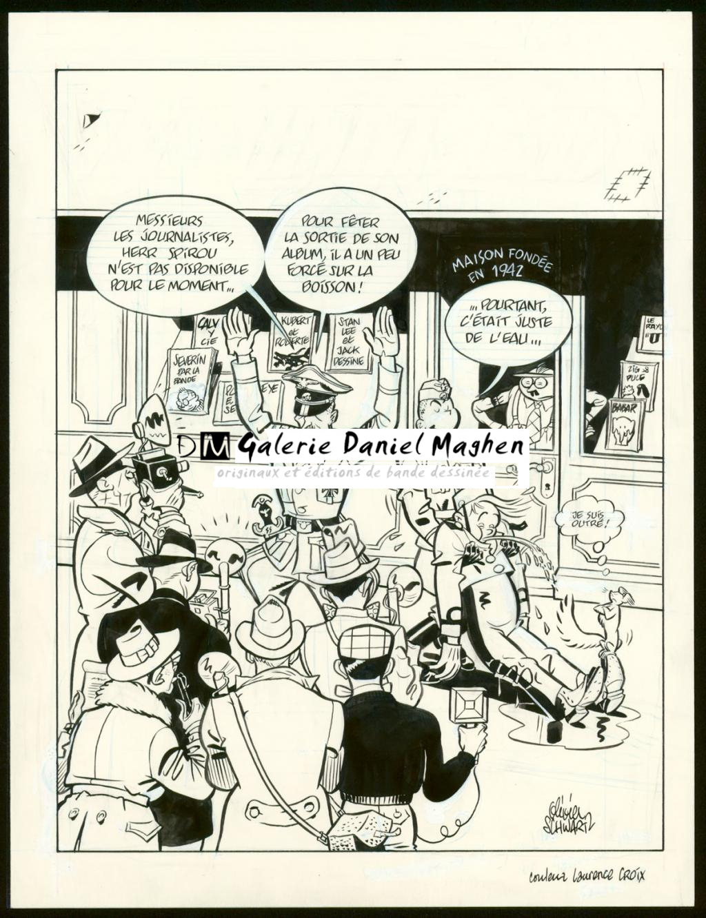 Illustration originale pour un ex-libris édité par Multi-BD - Olivier Schwartz - Encre de Chine sur papier - 6155