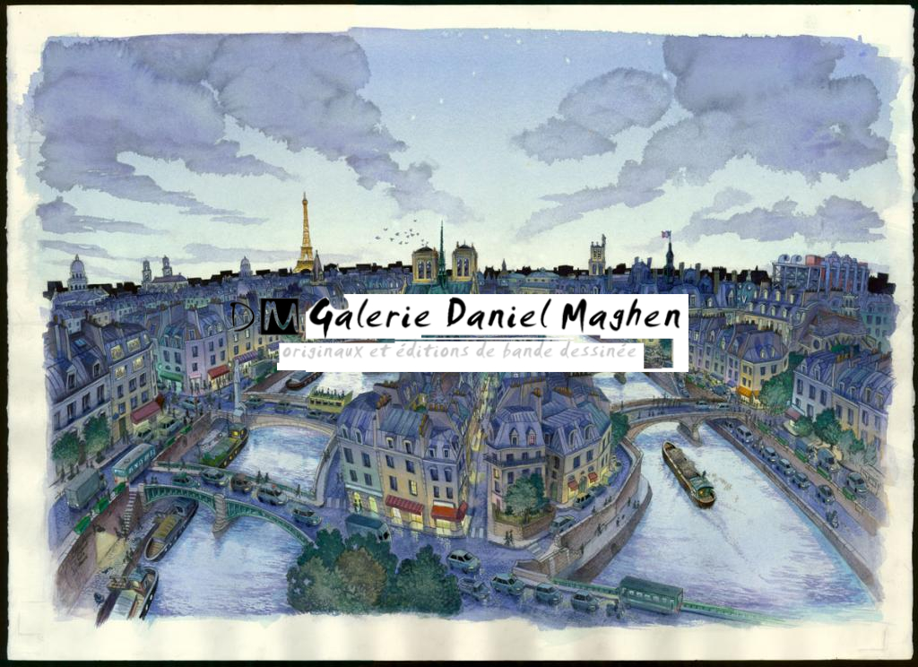 Illustration originale - Jean-Martial Dubois - Technique mixte sur papier - 5184