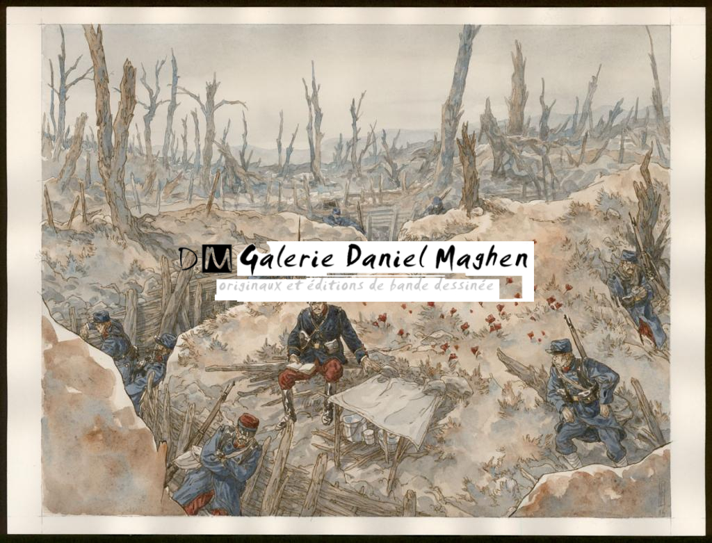 illustration originale réalisée pour la Philharmonie de Paris ( " jeux de guerre, jeux de vilains " ) - Maël - Encre de couleur et encre de Chine sur papier - 6097