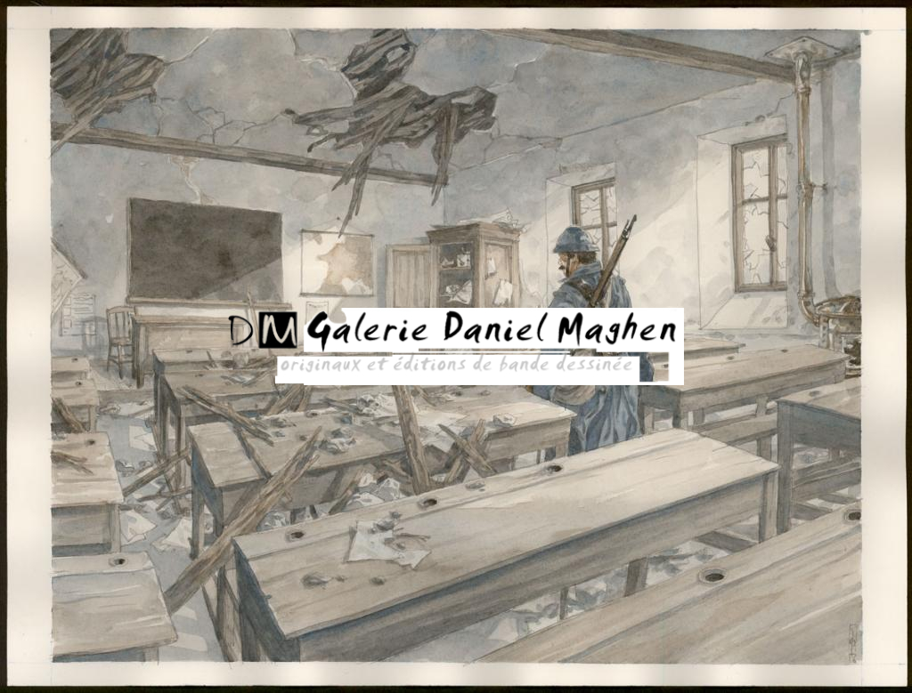 illustration originale réalisée pour la Philharmonie de Paris ( " jeux de guerre, jeux de vilains " ) - Maël - Encre de couleur et encre de Chine sur papier - 5213