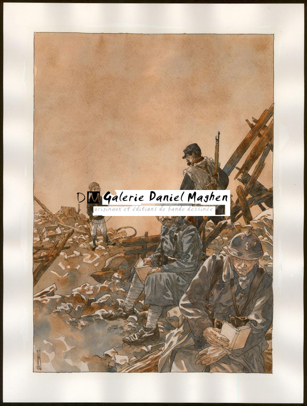 illustration originale réalisée pour la Philharmonie de Paris ( " jeux de guerre, jeux de vilains " ) - Maël - Encre de couleur et encre de Chine sur papier - 5214