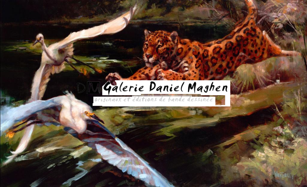 Illustration originale - "ambush - Joe Weatherly - Huile sur médium - 3861