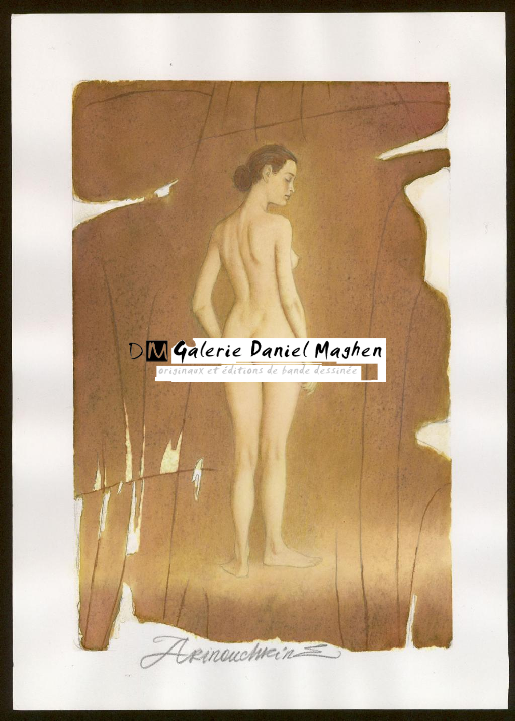 Nue - Andréï Arinouchkine - Aquarelle sur papier - 3856