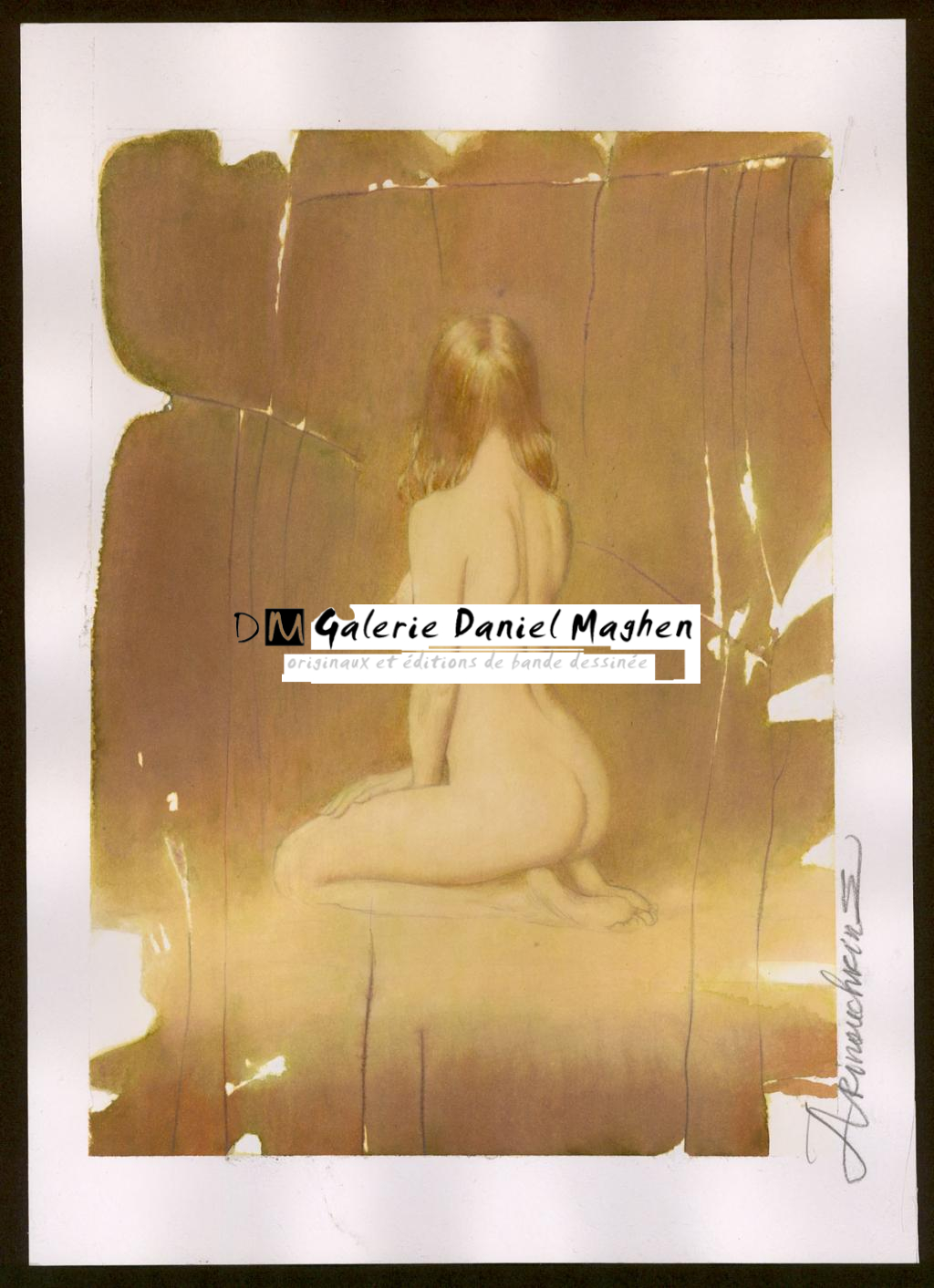 Nue - Andréï Arinouchkine - Aquarelle sur papier - 3857