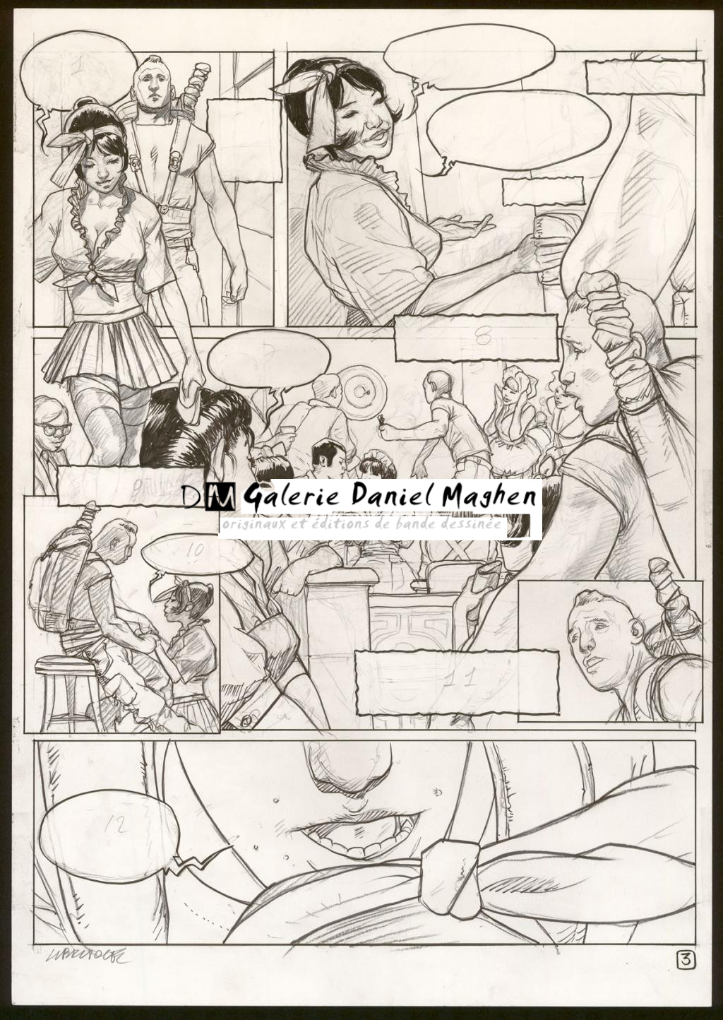 planche originale de bd sur un scénario de JD Morvan - Tanino Liberatore - Mine de plomb sur papier - 3851