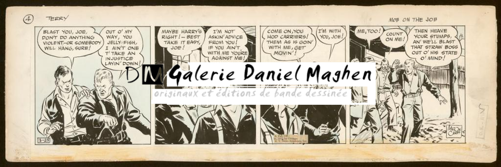 Strip original - Mob in the Job - Milton Caniff - Encre de Chine sur papier - 3854