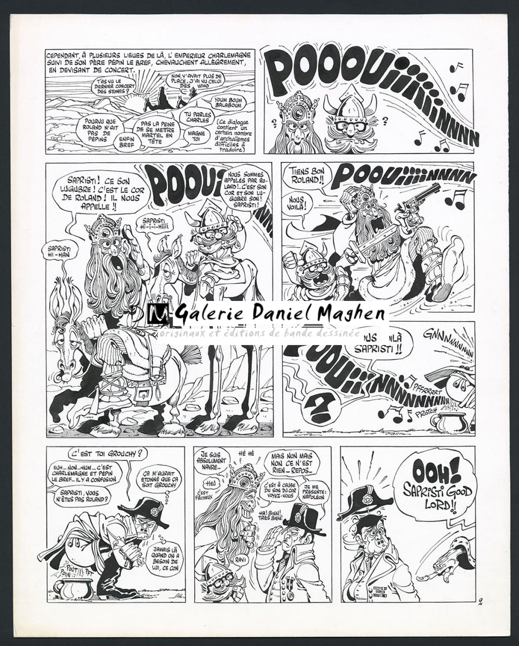 Planche originale n°2 pour l'histoire complète en 7 pages "Durandal", avec des hommages à Arzach et Groucho Marx - Marcel Gotlib - Encre de Chine sur papier - 6068