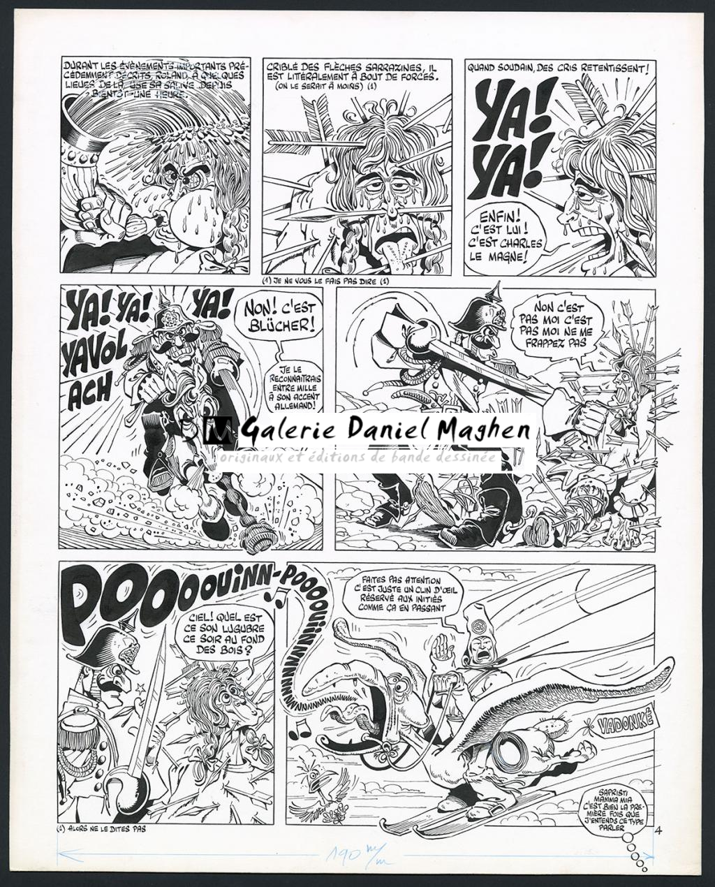 Planche originale n°4 pour l'histoire complète en 7 pages "Durandal", avec des hommages à Arzach et Groucho Marx - Marcel Gotlib - Encre de Chine sur papier - 6070