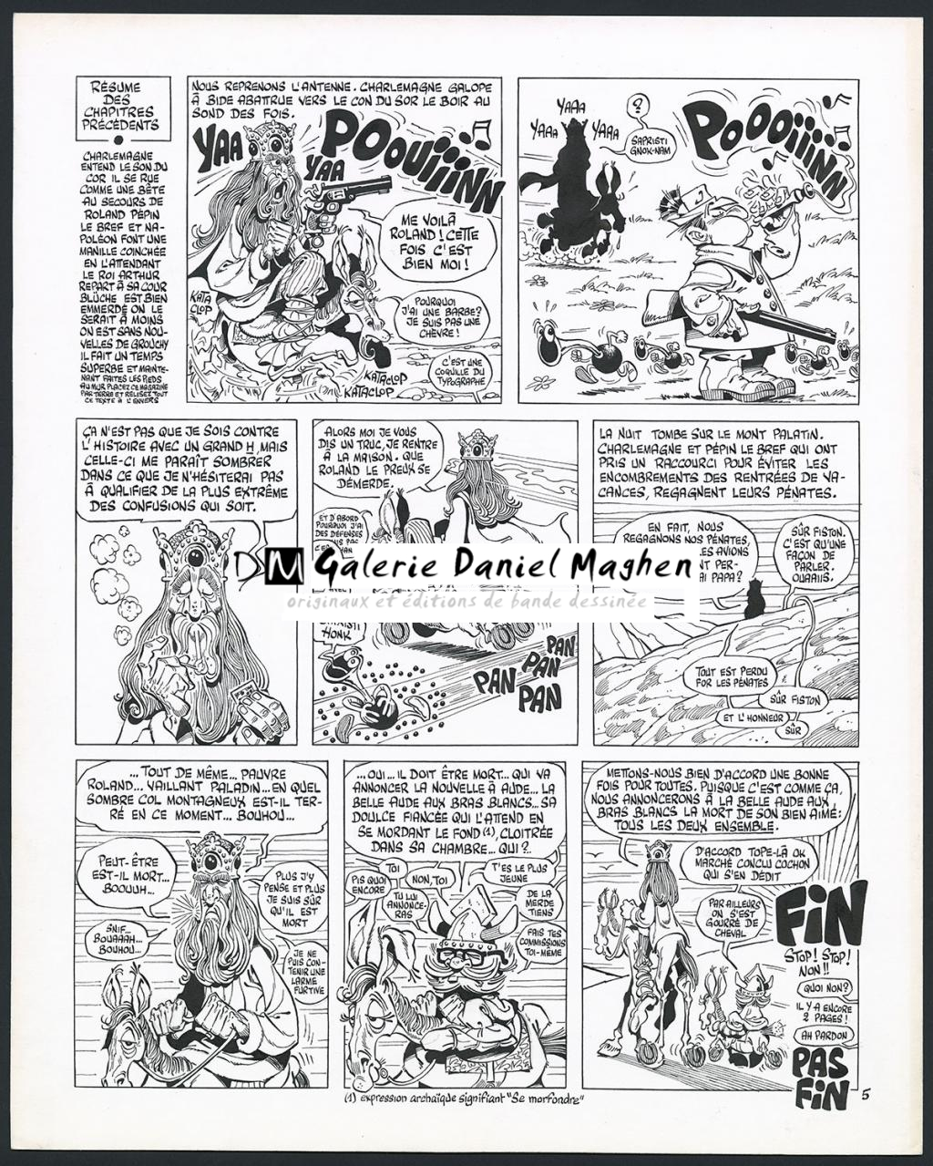 Planche originale n°5 pour l'histoire complète en 7 pages "Durandal", avec des hommages à Arzach et Groucho Marx - Marcel Gotlib - Encre de Chine sur papier - 6071