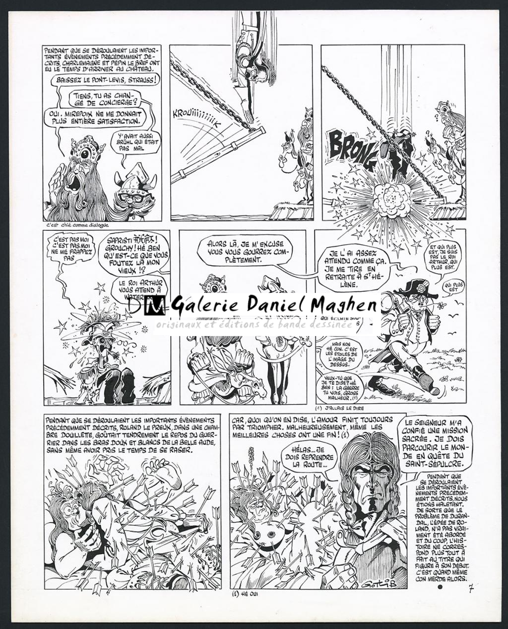 Planche originale n°7 pour l'histoire complète en 7 pages "Durandal", avec des hommages à Arzach et Groucho Marx - Marcel Gotlib - Encre de Chine sur papier - 6073