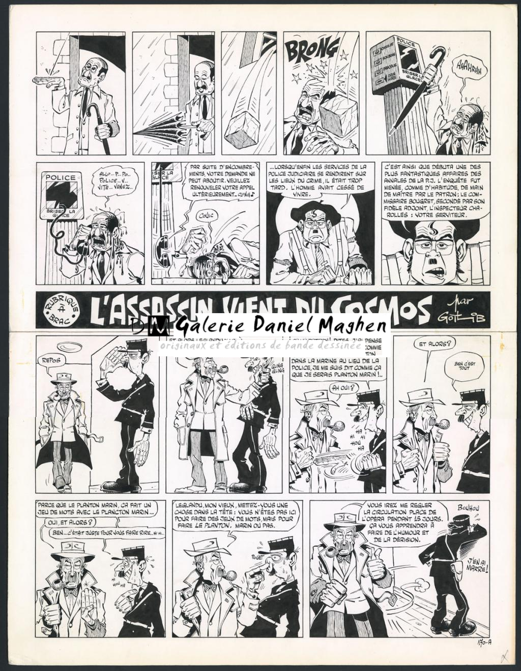 Planche originale n°1 pour l'histoire complète L'assassin vient du Cosmos en 4 pages - Marcel Gotlib - Encre de Chine sur papier - 5884
