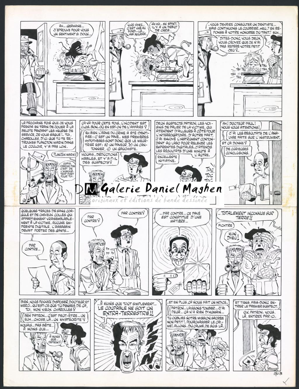 Planche originale n°2 pour l'histoire complète L'assassin vient du Cosmos en 4 pages - Marcel Gotlib - Encre de Chine sur papier - 5885