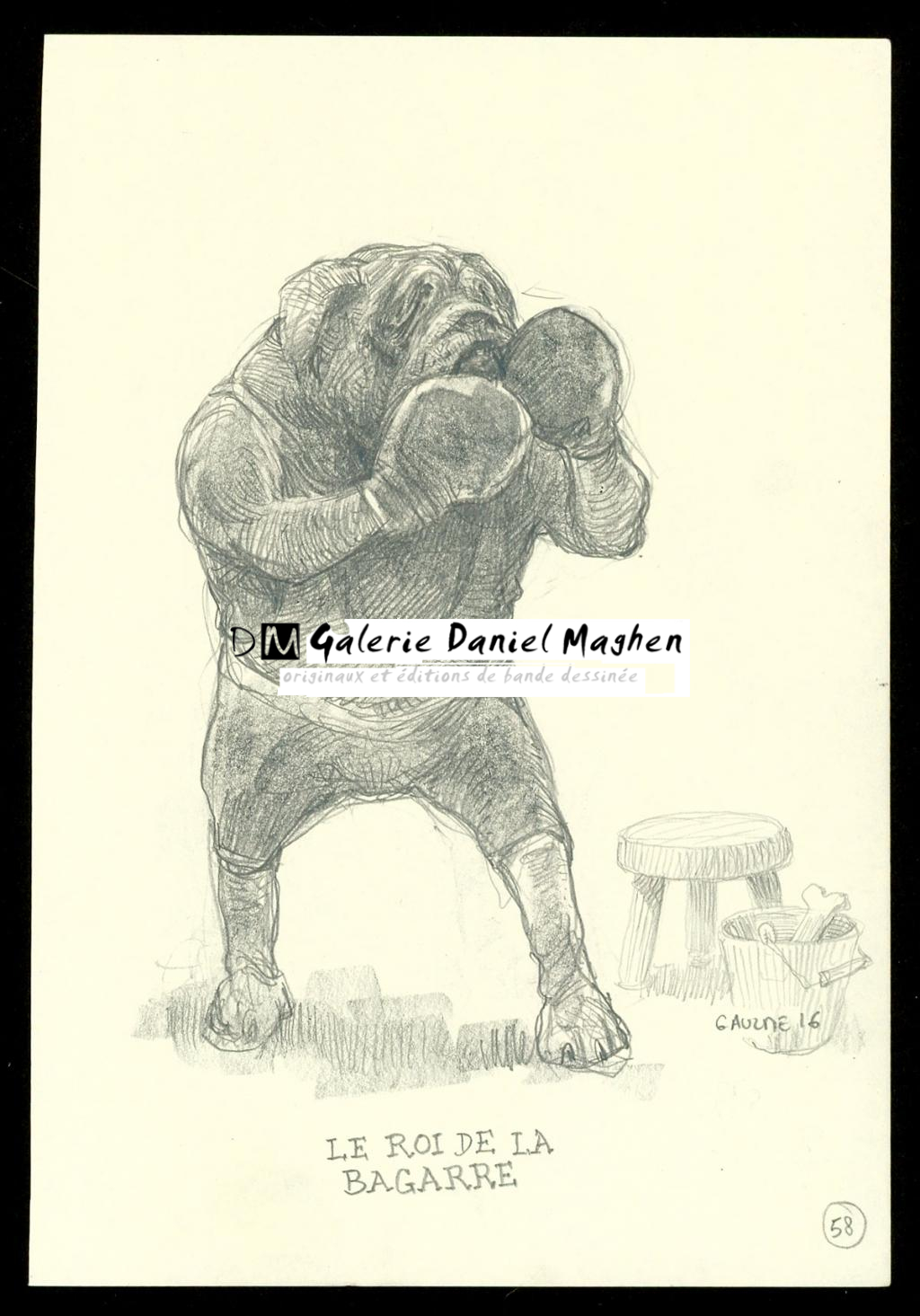 Crayonné original : Le Roi de la bagarre - Armel Gaulme - Mine de plomb sur papier - 5892