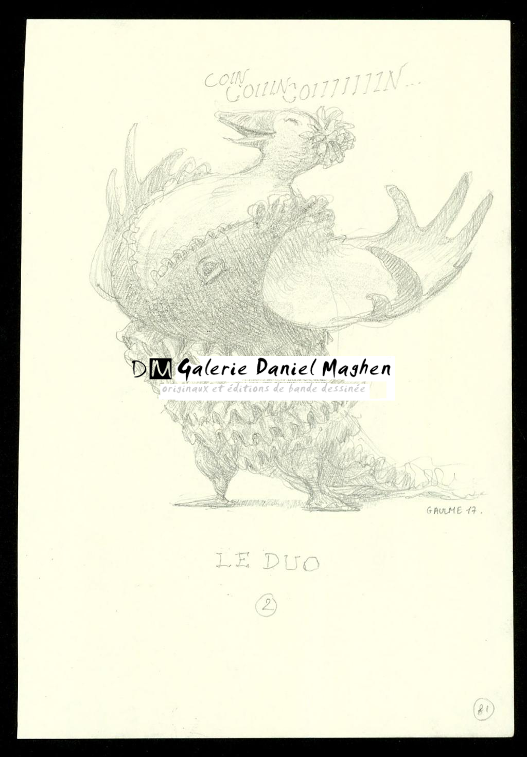 Crayonné original : le Duo - Armel Gaulme - Mine de plomb sur papier - 3938