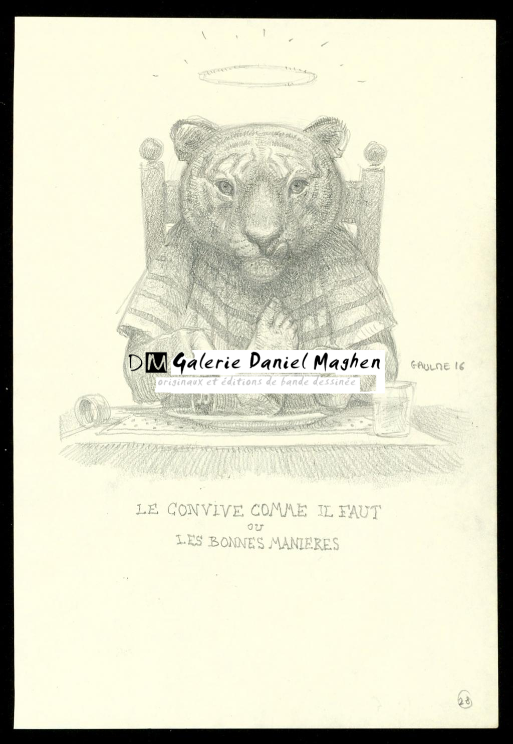 Crayonné original : Le convive comme il faut ou les bonnes manières - Armel Gaulme - Mine de plomb sur papier - 3943