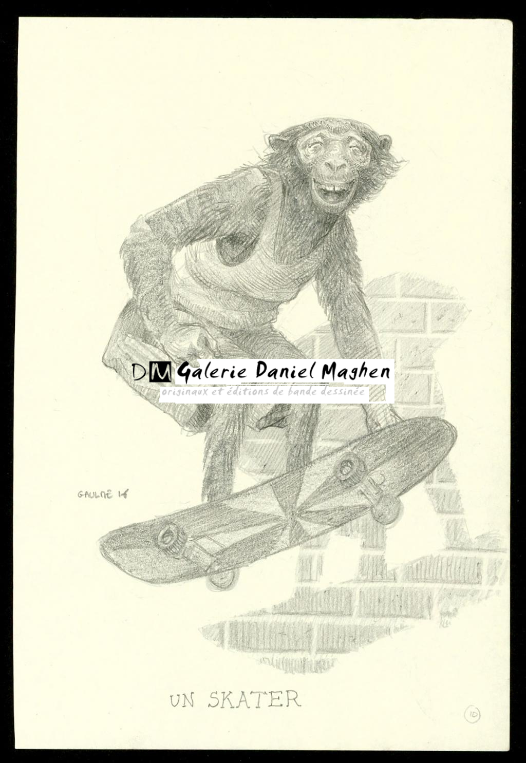 Crayonné original : Un skater - Armel Gaulme - Mine de plomb sur papier - 3944