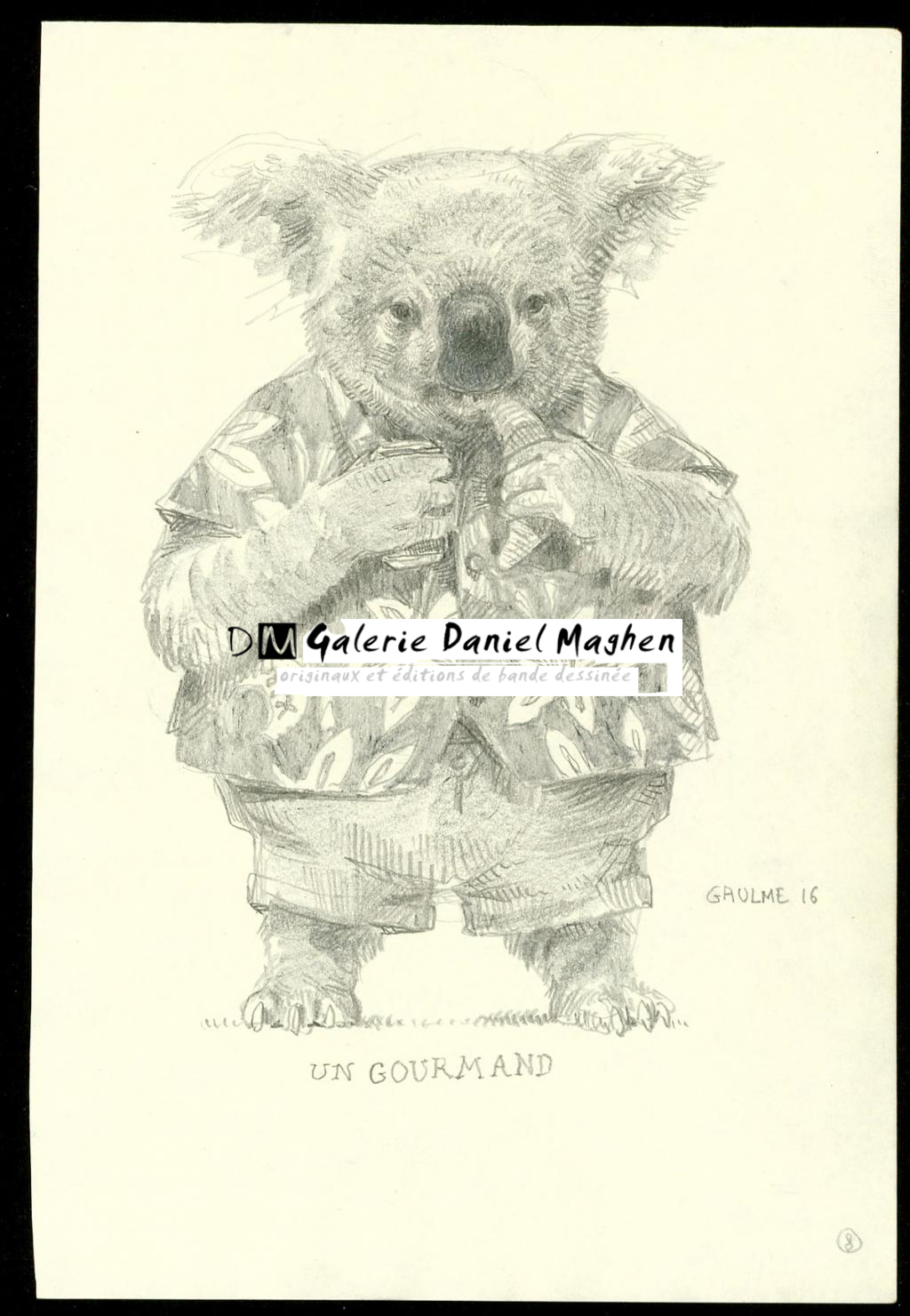 Crayonné original : Un gourmand - Armel Gaulme - Mine de plomb sur papier - 6081