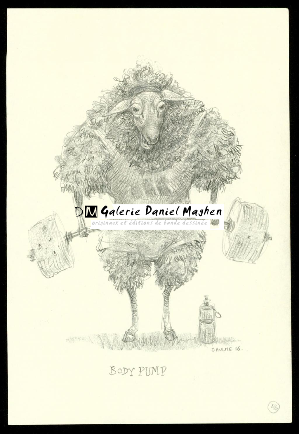Crayonné original : Body Pump - Armel Gaulme - Mine de plomb sur papier - 4118