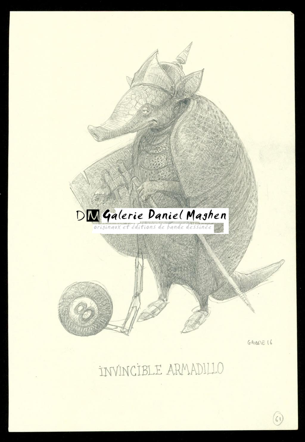 Crayonné original : Invicible Armadillo - Armel Gaulme - Mine de plomb sur papier - 3948