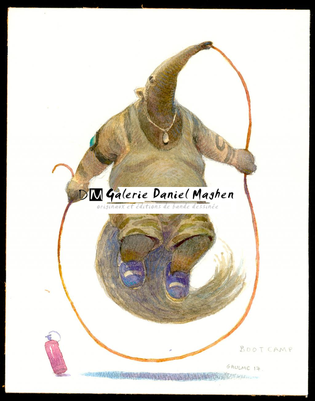 Illustration originale : Boot Camp - Armel Gaulme - Aquarelle sur papier - 4119