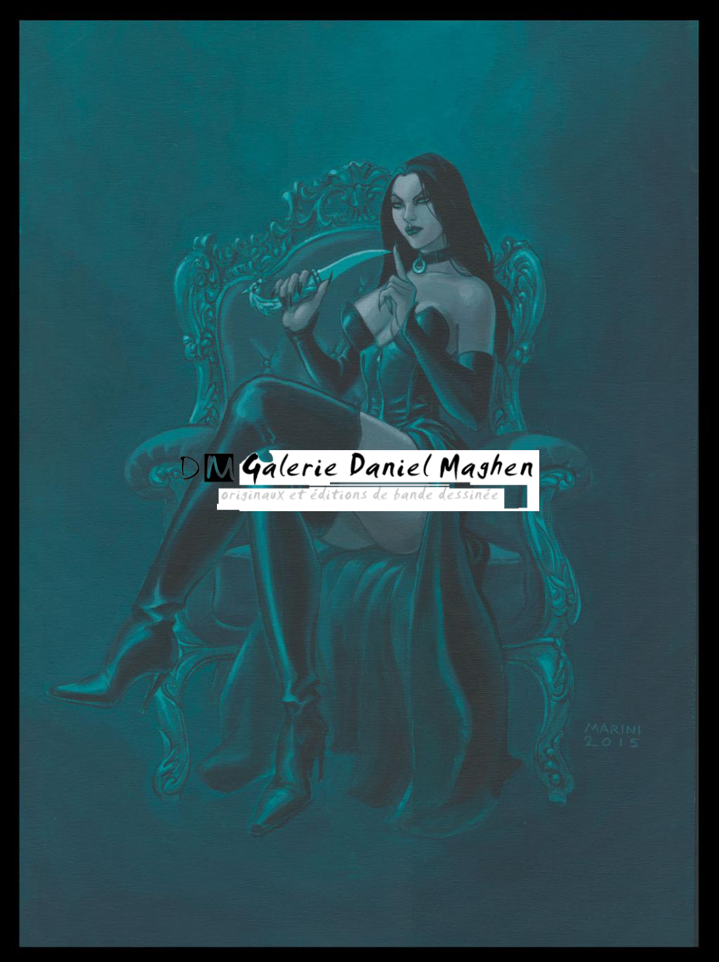 Couverture originale de la réédition, portrait de Camilia - Enrico Marini - Acrylique sur toile (marouflé sur carton) - 5762