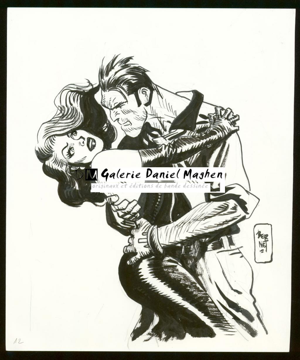 Illustration originale - Jordi Bernet - Encre de Chine et mine de plomb sur papier - 3966