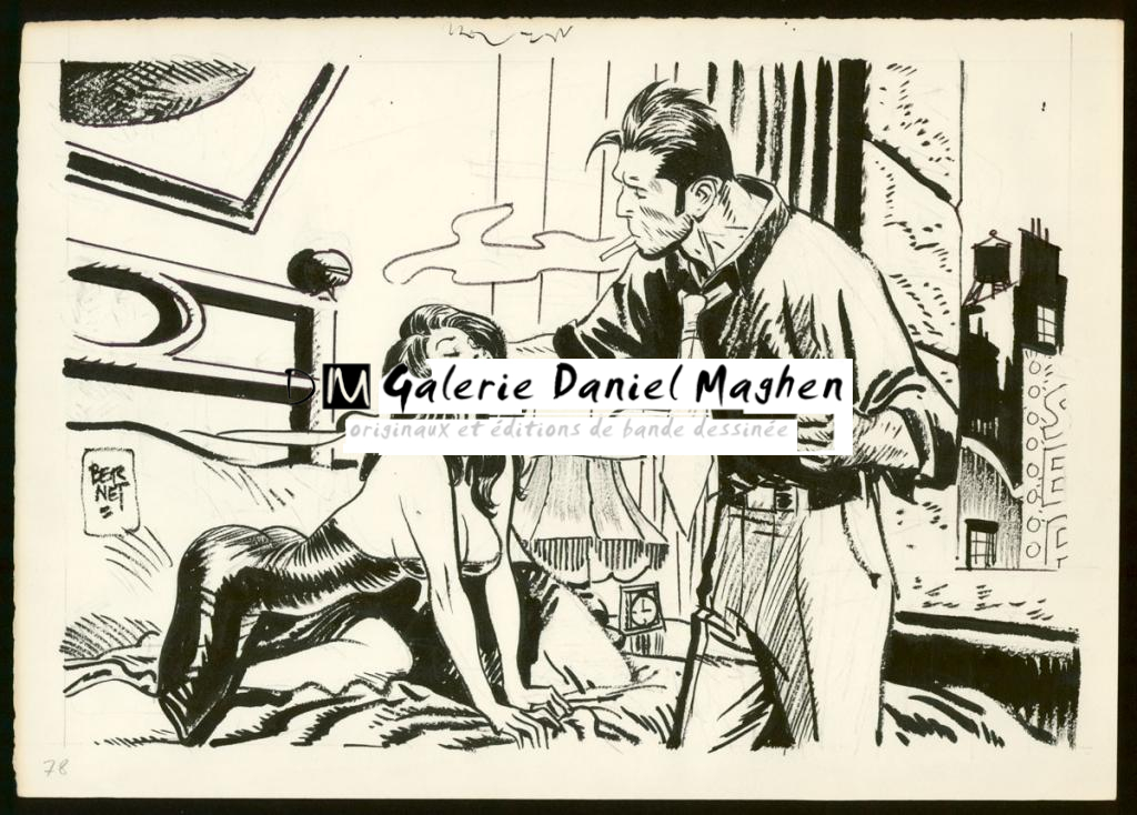 Illustration originale - Jordi Bernet - Encre de Chine et mine de plomb sur papier - 3968