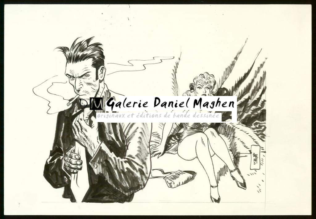 Illustration originale - Jordi Bernet - Encre de Chine et mine de plomb sur papier - 3970