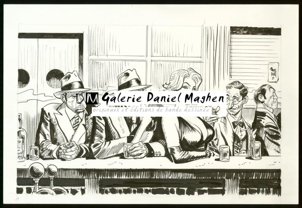 Illustration originale - Jordi Bernet - Encre de Chine et mine de plomb sur papier - 3974