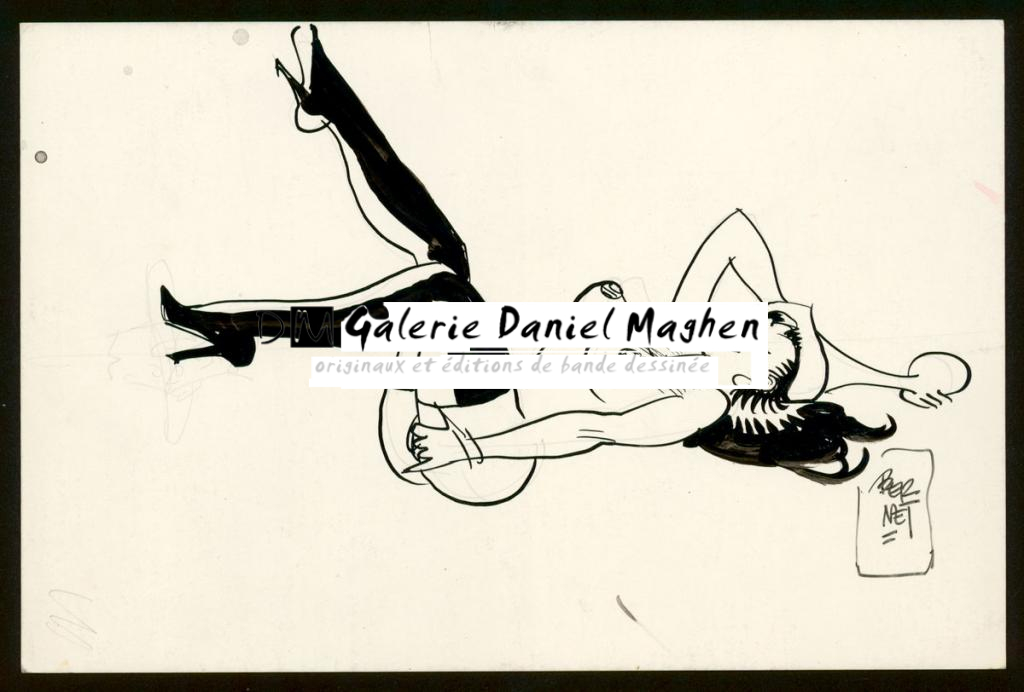 Illustration originale - Jordi Bernet - Encre de Chine et mine de plomb sur papier - 3975