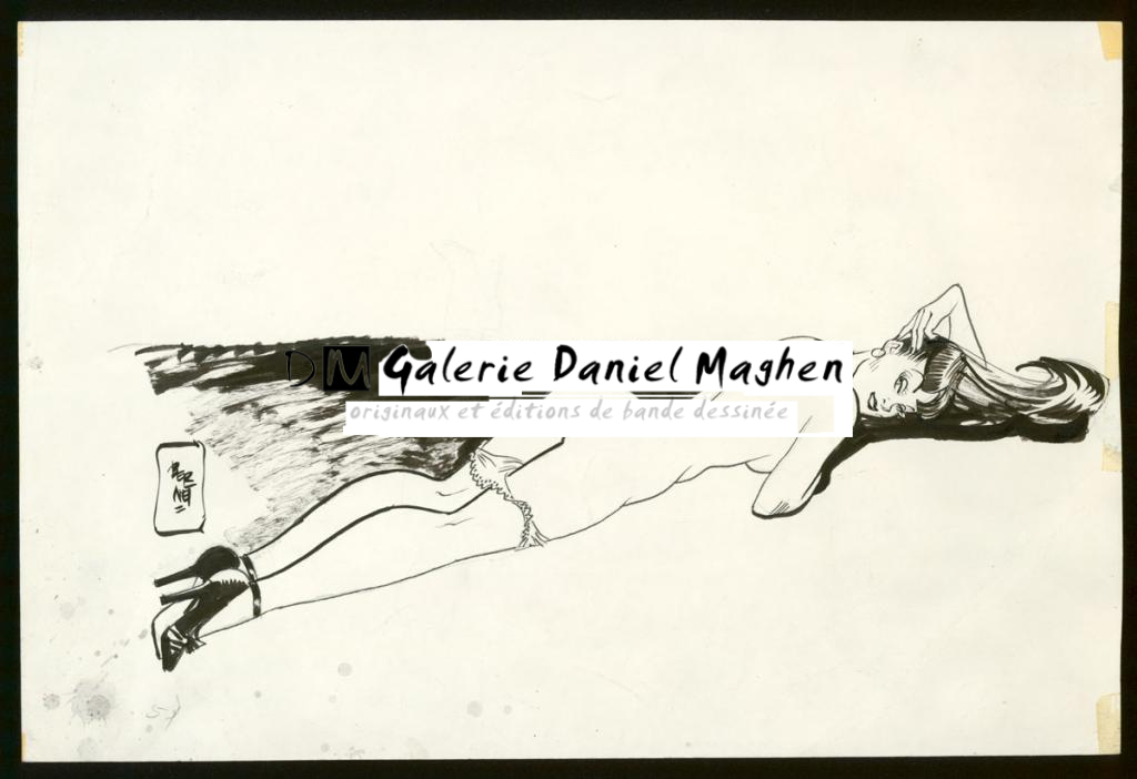 Illustration originale - Jordi Bernet - Encre de Chine et mine de plomb sur papier - 3976