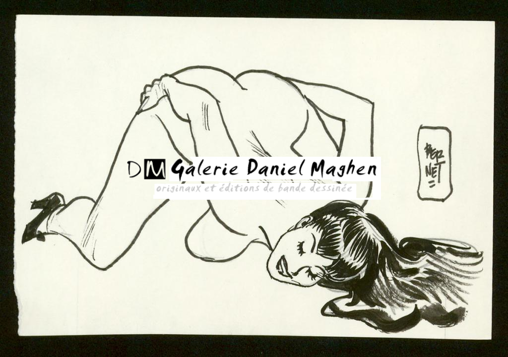 Illustration originale - Jordi Bernet - Encre de Chine et mine de plomb sur papier - 3982