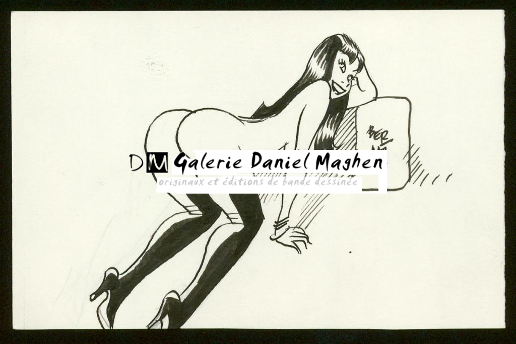 Illustration originale - Jordi Bernet - Encre de Chine et mine de plomb sur papier - 3983