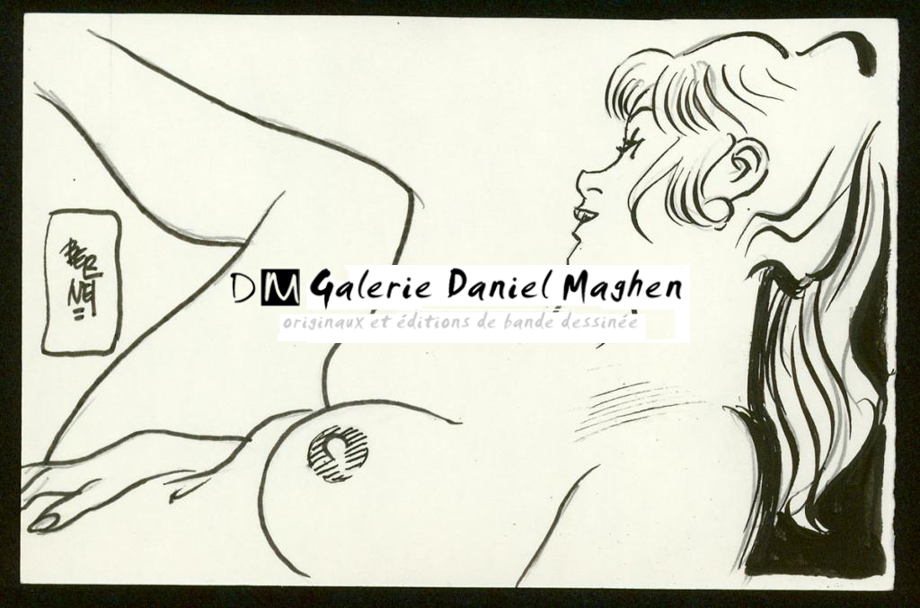 Illustration originale - Jordi Bernet - Encre de Chine et mine de plomb sur papier - 3984