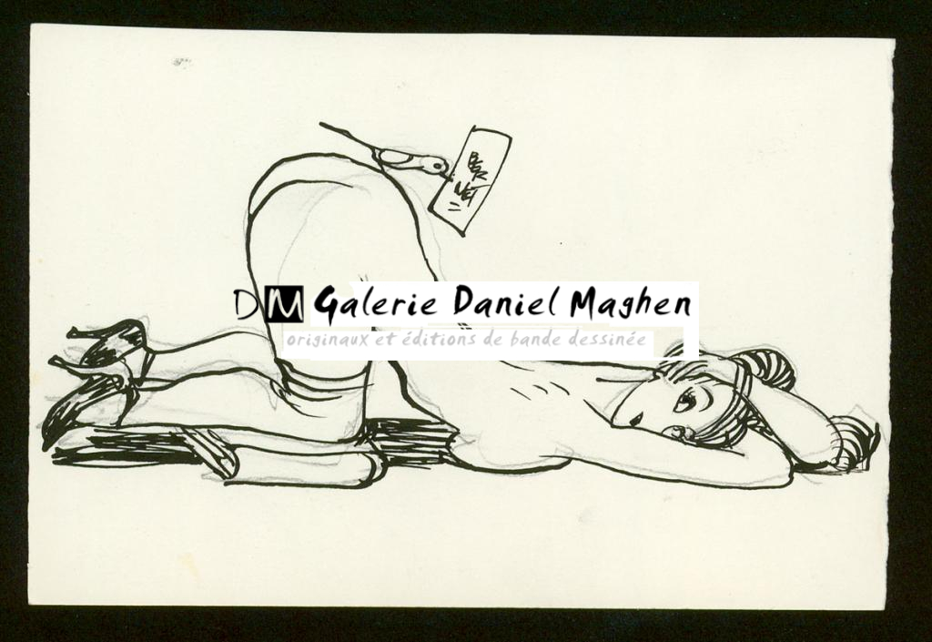 Illustration originale - Jordi Bernet - Encre de Chine et mine de plomb sur papier - 3986