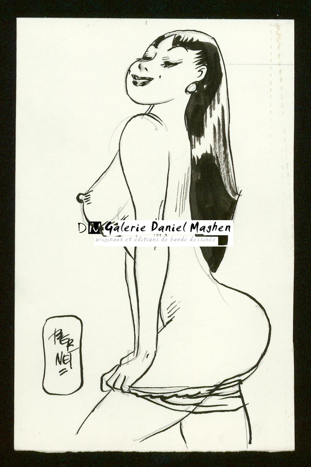 Illustration originale - Jordi Bernet - Encre de Chine et mine de plomb sur papier - 5562