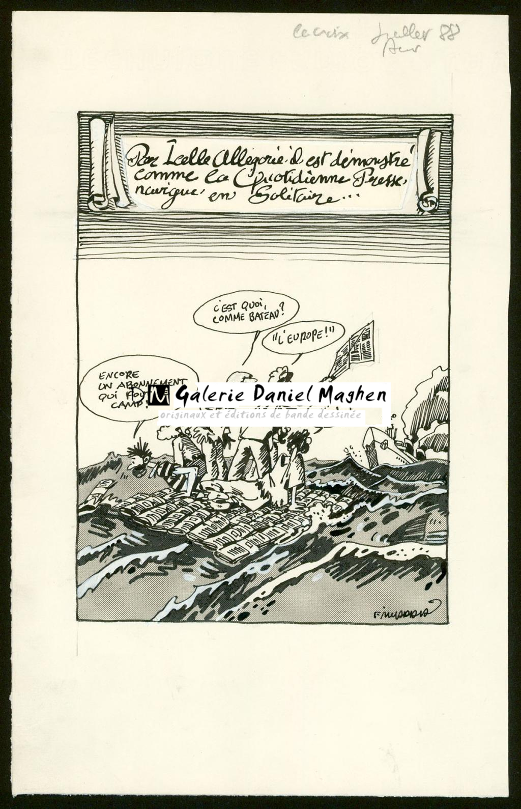 illustration originale pour le journal " La Croix " - F'murr - Encre de Chine sur papier - 3711