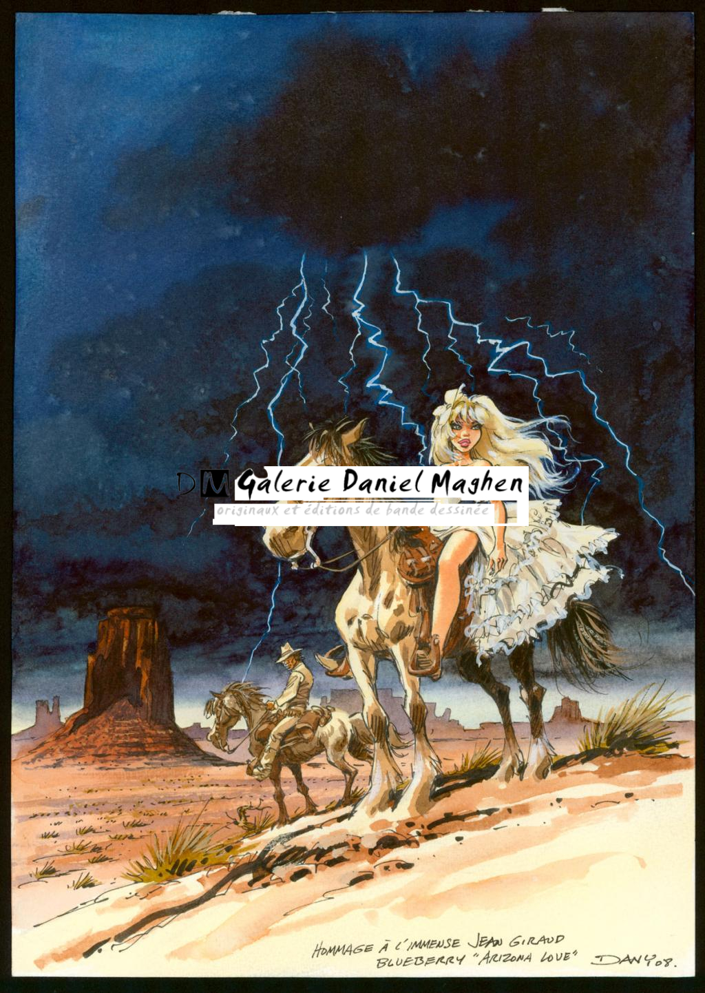 Illustration originale - Hommage à Jean Giraud - Dany - Aquarelle et encre de Chine sur papier - 4054