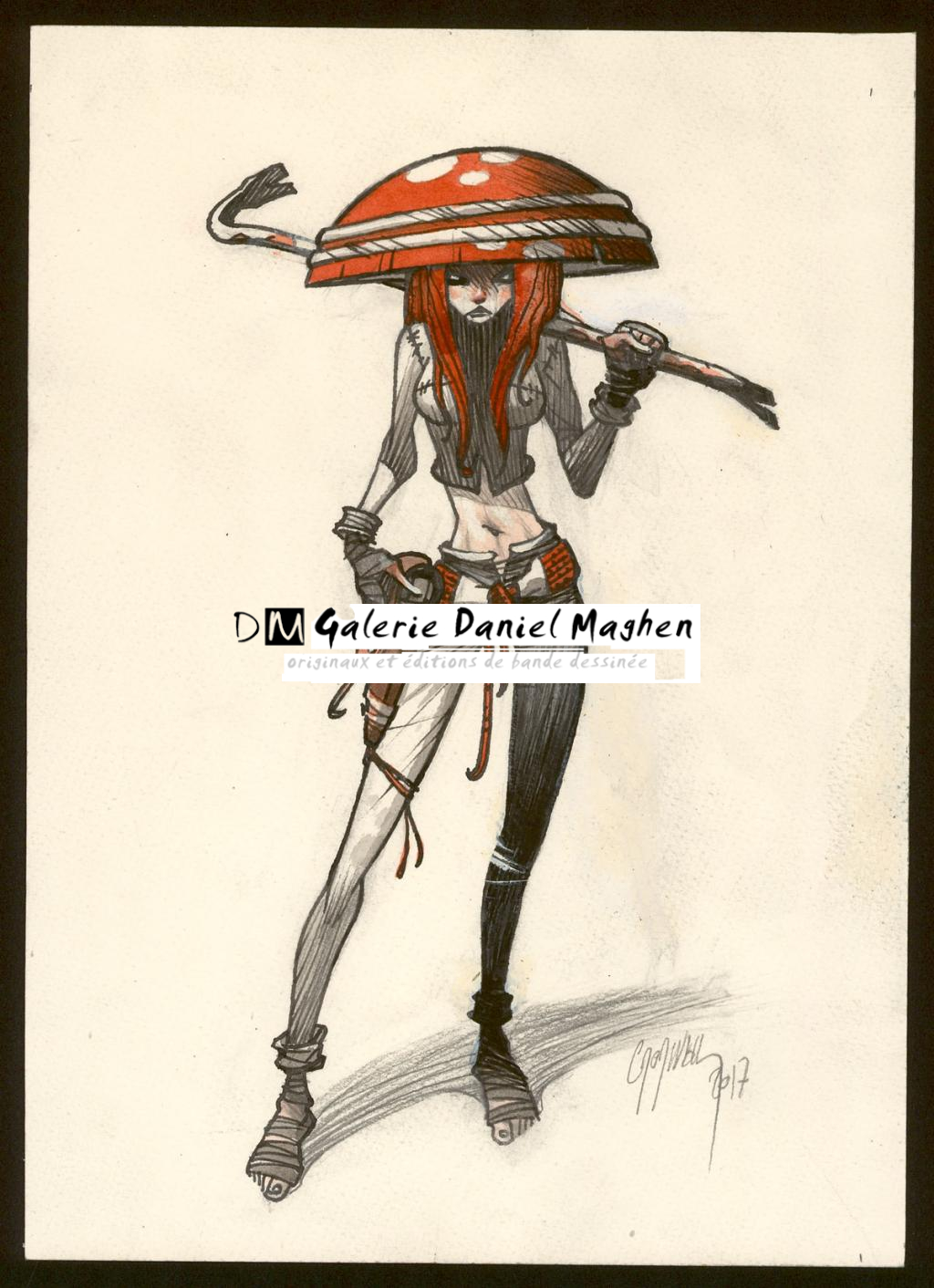 Illustration originale - Cromwell - Encre de Chine et encre de couleur sur papier - 4121