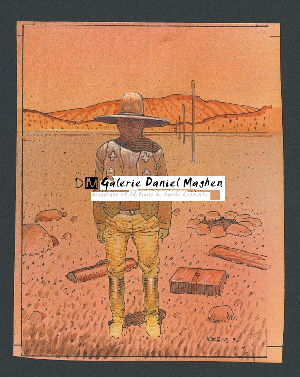 Mise en couleur originale pour une carte à collectionner éditée par Artwork, Comic Images - Moebius - Aquarelle sur papier - 4153