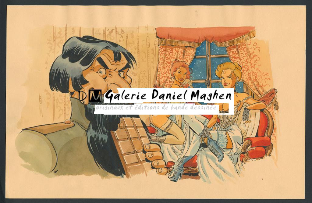 Illustration originale, ex-libris - Félix Meynet - Acrylique sur papier - 4196