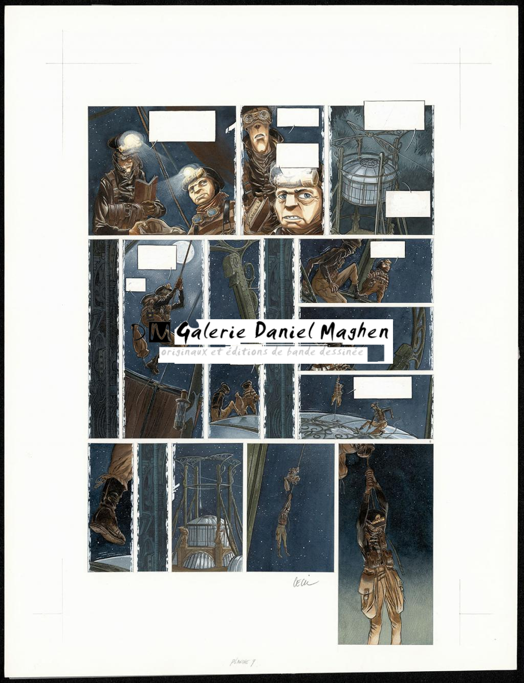 Planche originale n°9 accompagnée de son calque de texte - Cecil - Encre de couleur sur papier - 4137