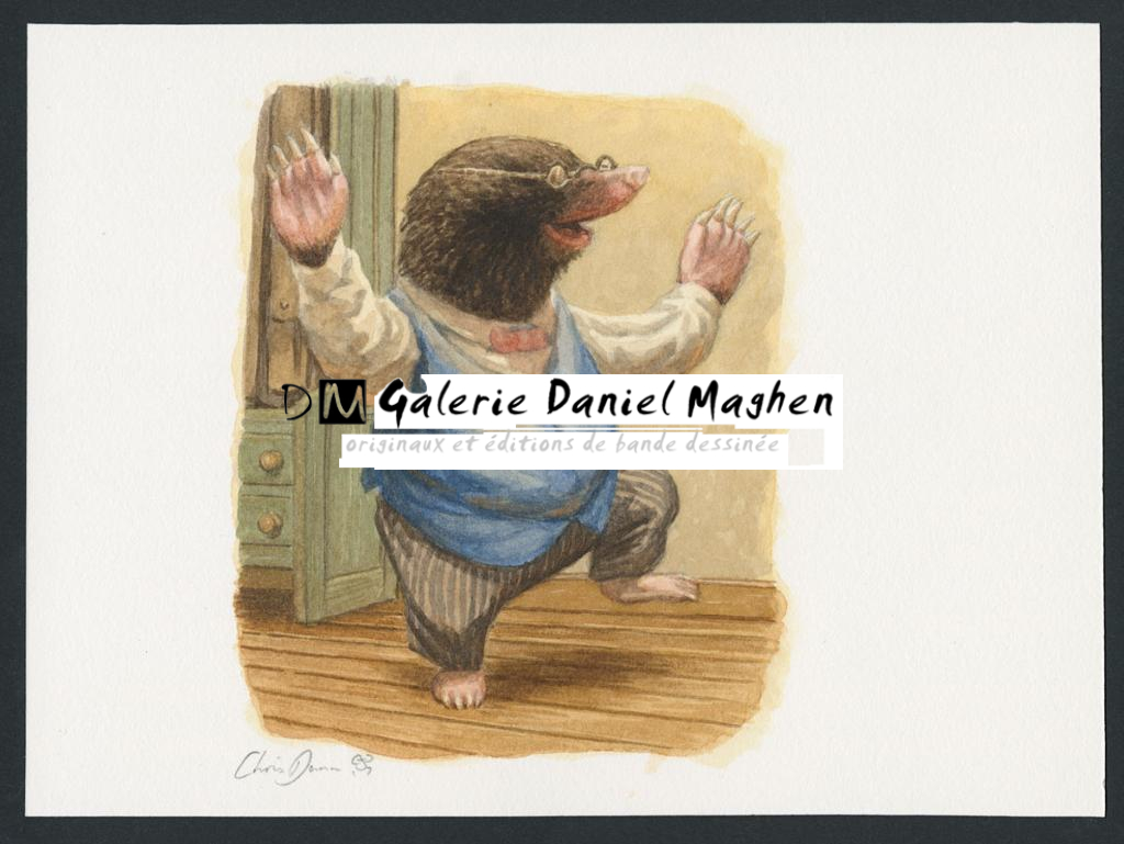 Illustration originale intitulée "Mole dancing" (Taupe danse) - Christopher Dunn - Aquarelle sur papier - 5490