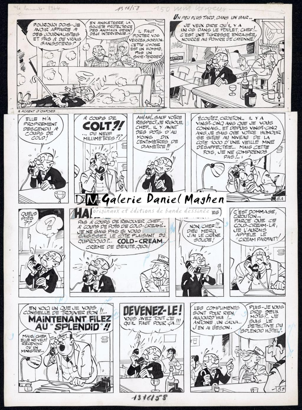 Planche originale n°6 issue de l'histoire La Poursuite, prépublié dans Spirou en 1963 - Maurice Tillieux - Encre de Chine sur papier - 5603