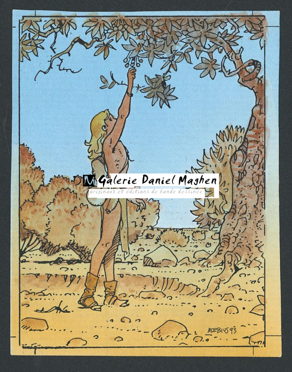 Mise en couleur originale pour une carte à collectionner éditée par Artwork, Comic Images - Moebius - Aquarelle sur papier - 4152