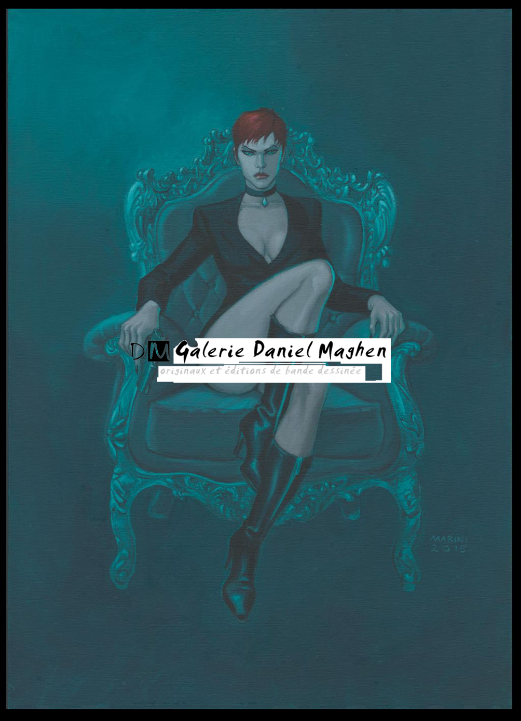 Couverture originale de la réédition, portrait de Vicky Lénore - Enrico Marini - Acrylique sur toile (marouflé sur carton) - 5759