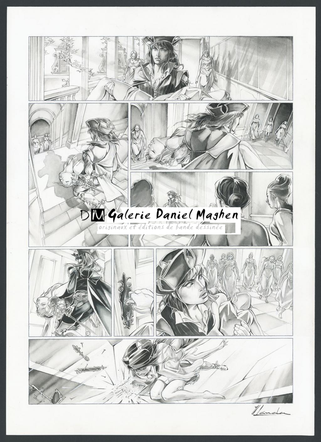 Planche originale n°12 - Juan Luis Landa - Encre de Chine et lavis sur papier - 4171