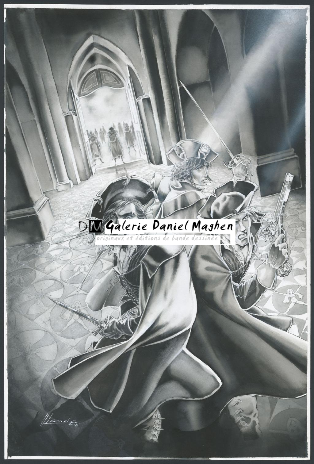 Couverture originale - Juan Luis Landa - Encre de Chine et lavis sur papier - 5582