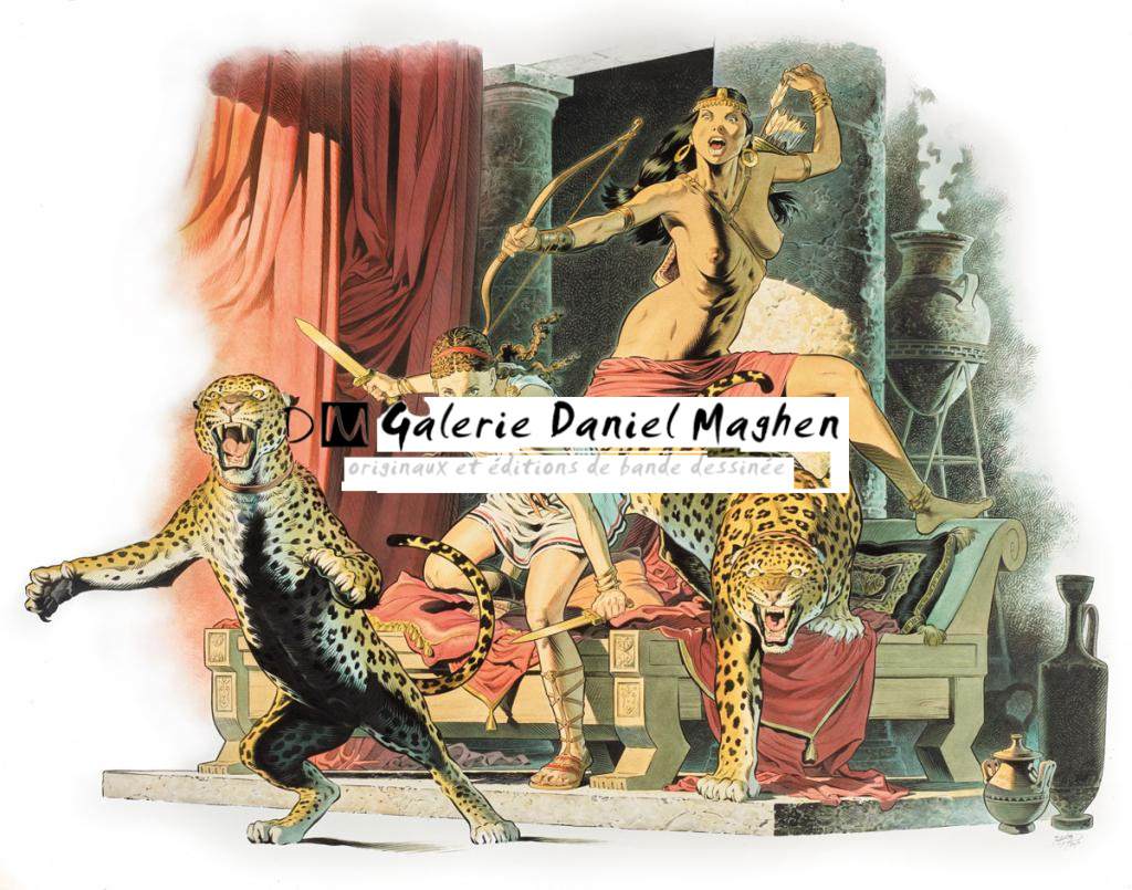 Ilustration originale, Attaque, réalisée en 2017 - François Miville-Deschênes - Encre de Chine et aquarelle sur papier - 4172